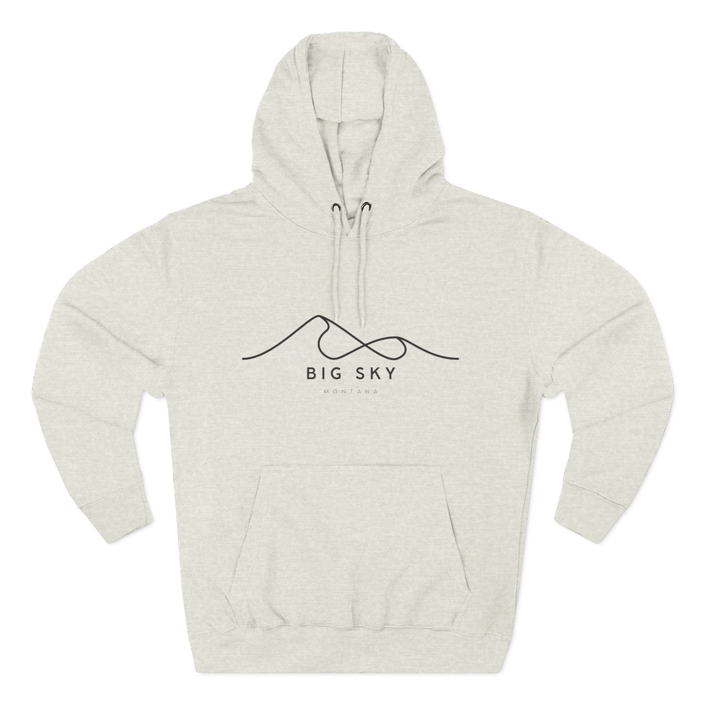 Big Sky Stylish Three-Panel Fleece Hoodie for Cozy Days, Casual Wear, Warm Layering, Gift for Him or Her