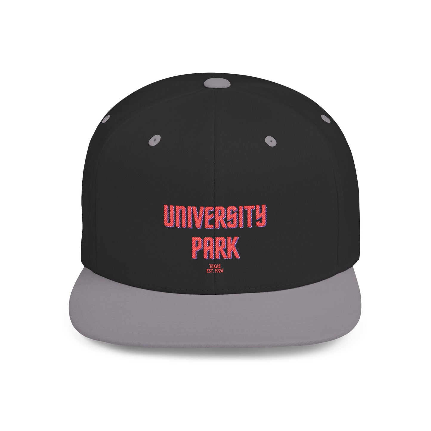 University Park Stylish Flat Bill Snapback Hat with Design, Perfect for Casual Outings, Streetwear, Gifts, Festivals, Everyday Wear