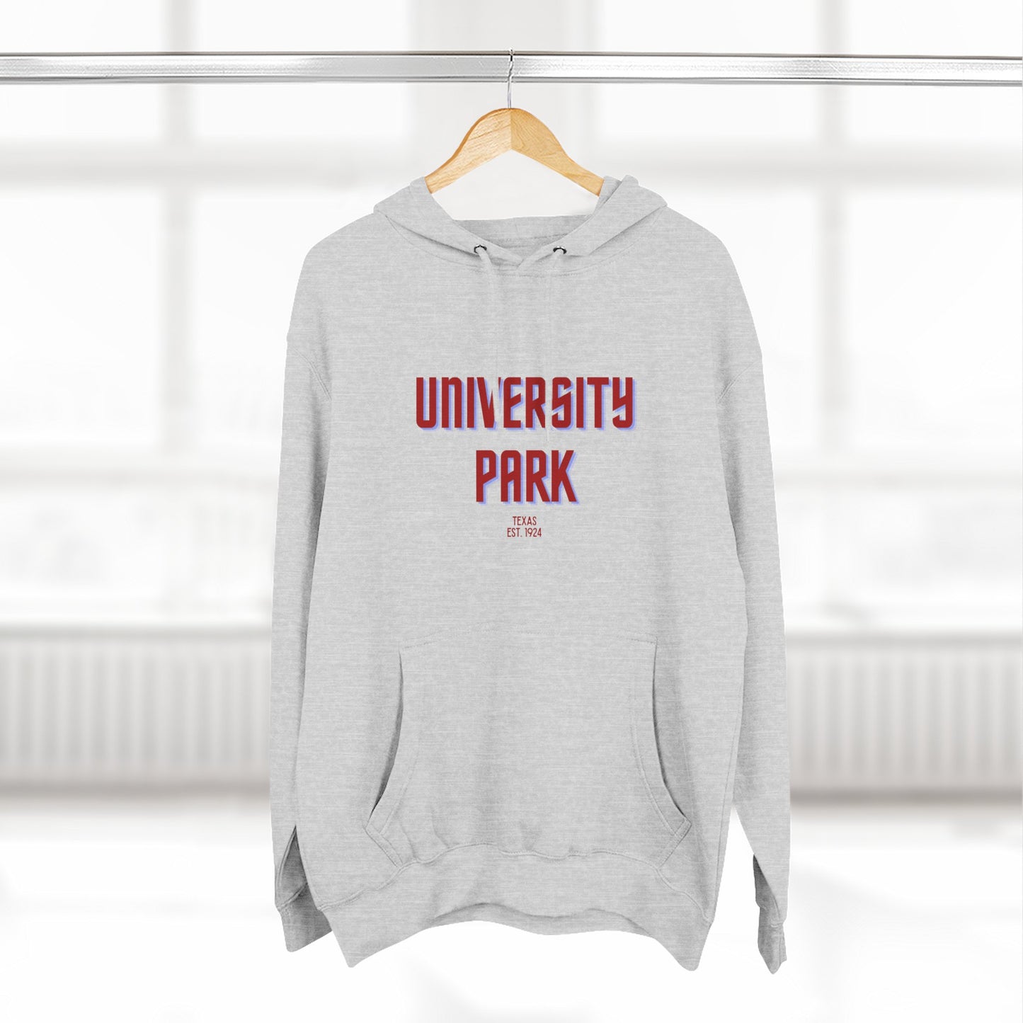 University Park Fleece Hoodie, Casual Sweatshirt, Cozy Layering Piece, Perfect Gift for All Occasions, Stylish Streetwear