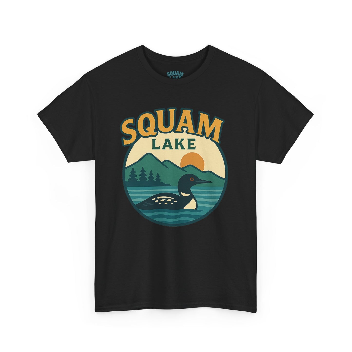 Squam Lake Graphic Tee | Unisex Heavy Cotton T-Shirt, Nature Lover Gift, Lake Adventure Shirt, Outdoor Apparel, Vintage Lake Design
