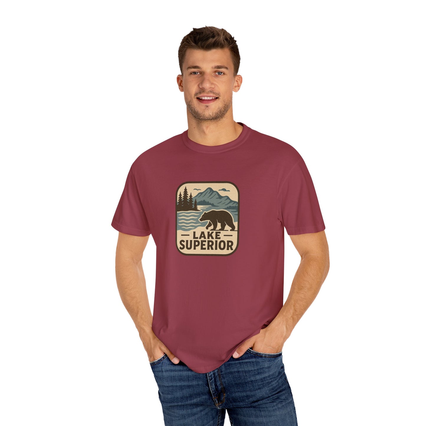 Lake Superior Unisex T-Shirt, Casual Graphic Tee, Nature Lover Gift, Outdoor Adventure Shirt, Vacation Souvenir, Summer Wear