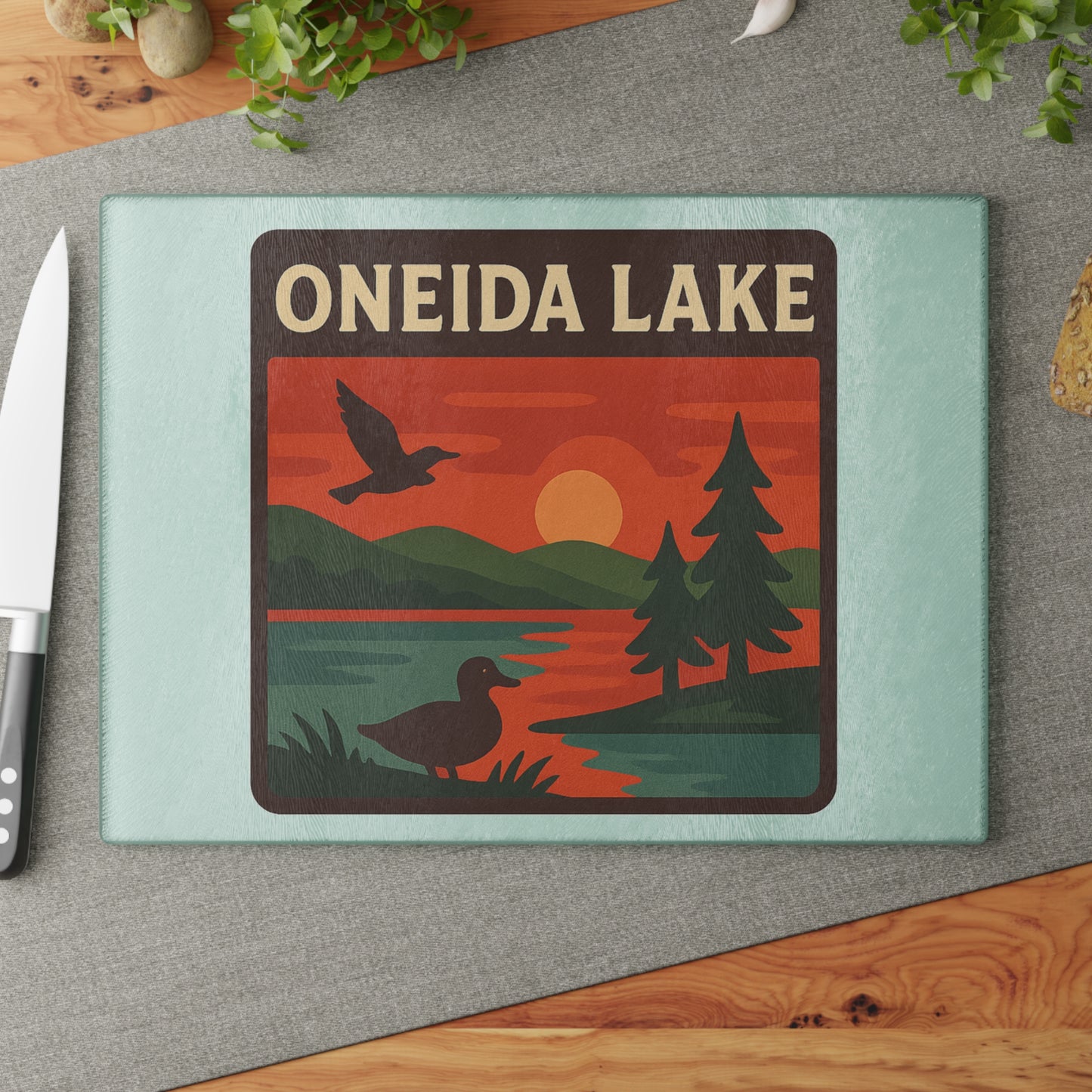 Oneida Lake Glass Cutting Board