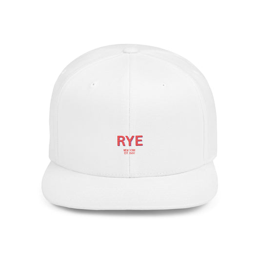 Rye Stylish Flat Bill Snapback Hat with Design, Perfect for Casual Outings, Streetwear, Gifts, Festivals, Everyday Wear
