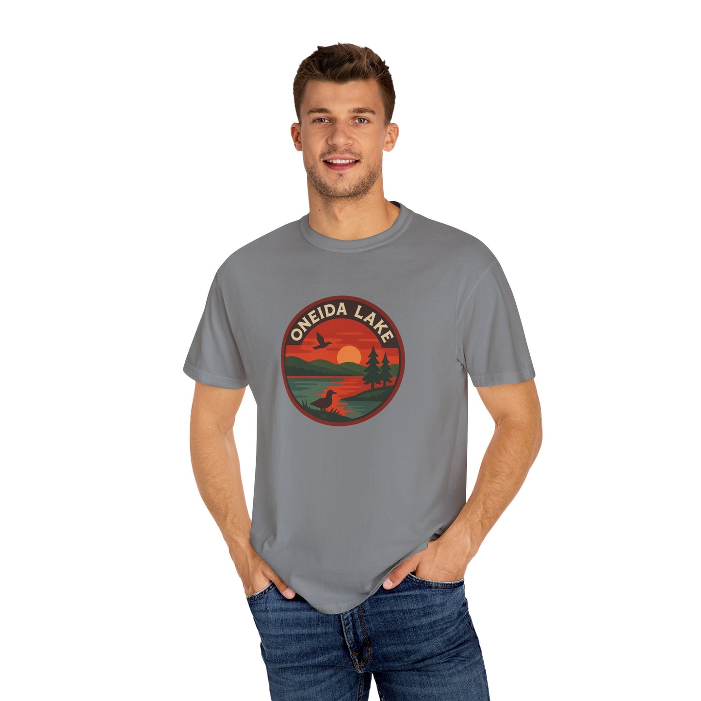 Oneida Lake Unisex T-Shirt, Casual Graphic Tee, Nature Lover Gift, Outdoor Adventure Shirt, Vacation Souvenir, Summer Wear