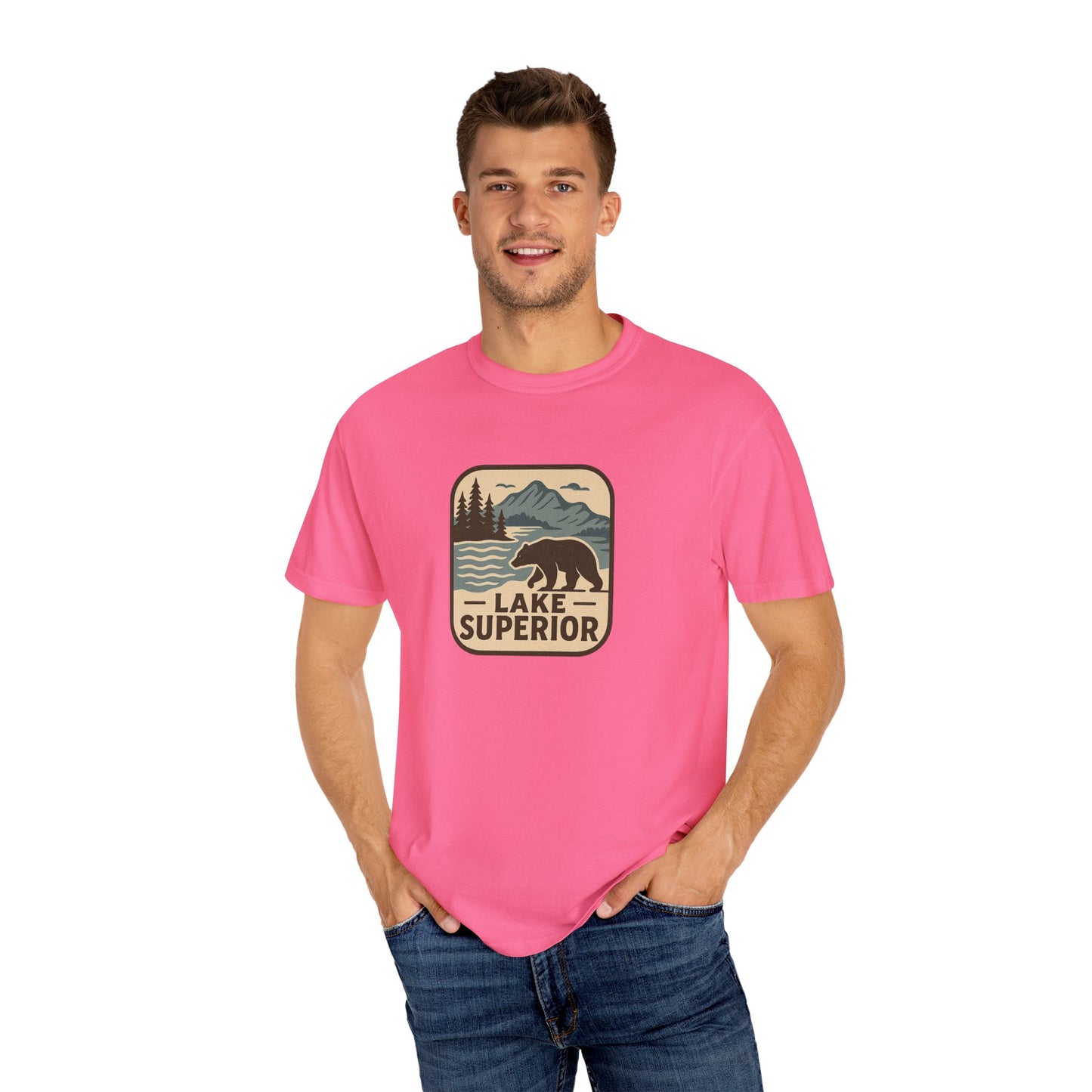 Lake Superior Unisex T-Shirt, Casual Graphic Tee, Nature Lover Gift, Outdoor Adventure Shirt, Vacation Souvenir, Summer Wear