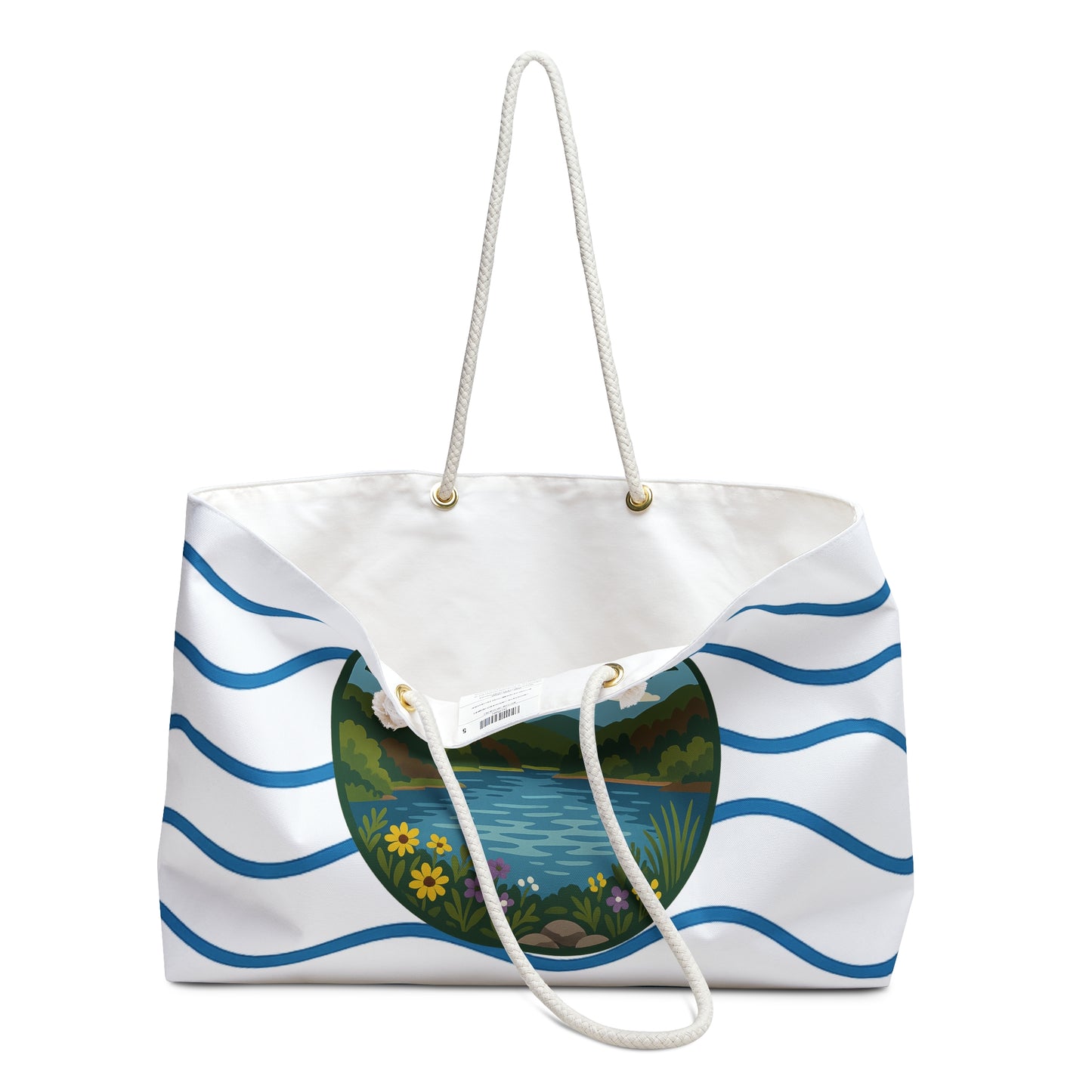 Lake Toxaway Weekender Bag White | Travel Tote, Beach Bag, Vacation Essentials, Escape Bag, Lake Life Carryall