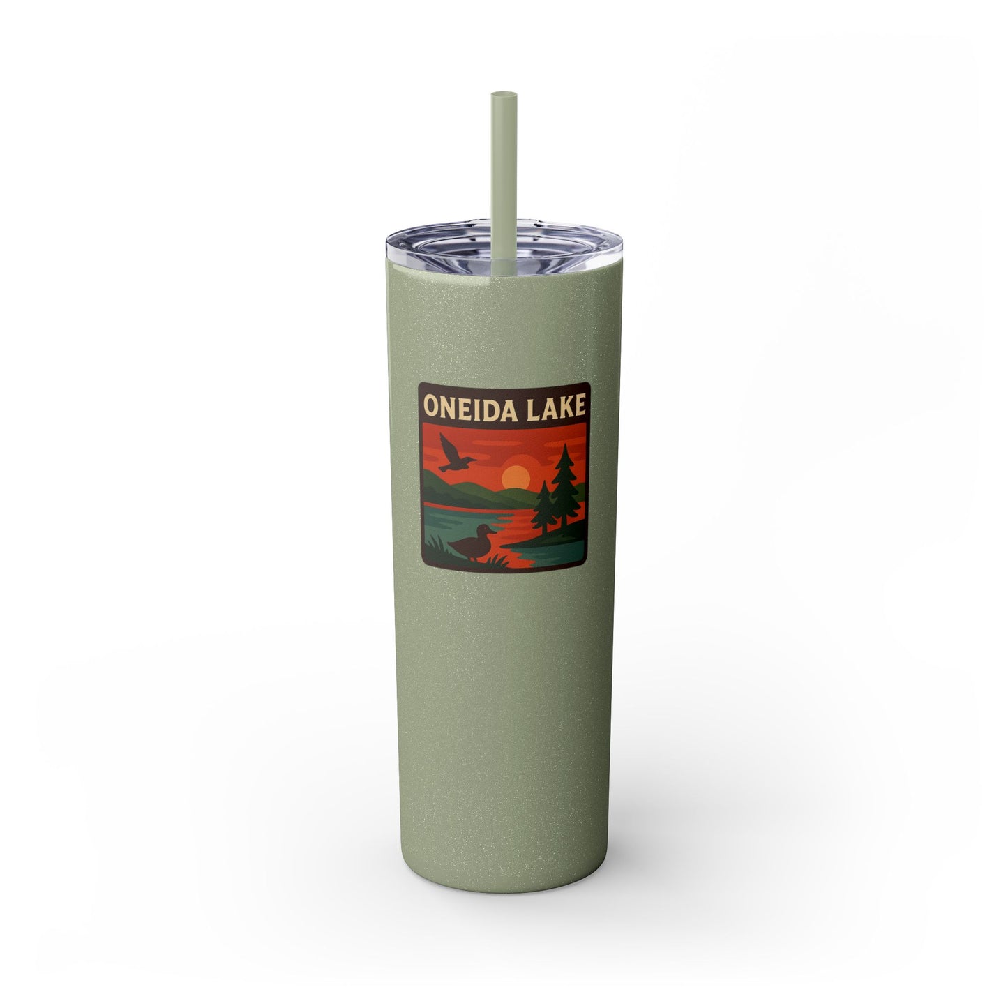 Oneida Lake Skinny Tumbler - 20oz Travel Mug, Eco-Friendly Drinkware for Adventurers, Ideal for Camping, Picnics, and Daily Hydration
