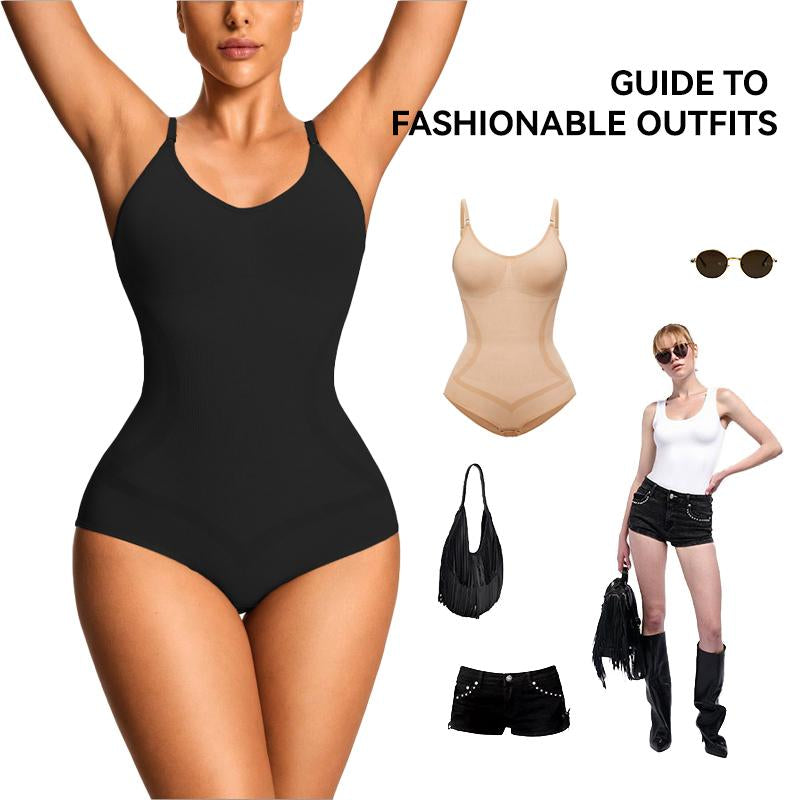 VVL Fallfreshness Women'S Seamless round Neck Shapewear Basic Comfortable Sleeveless Tummy Control and Butt Lifting Shapewear for Daily