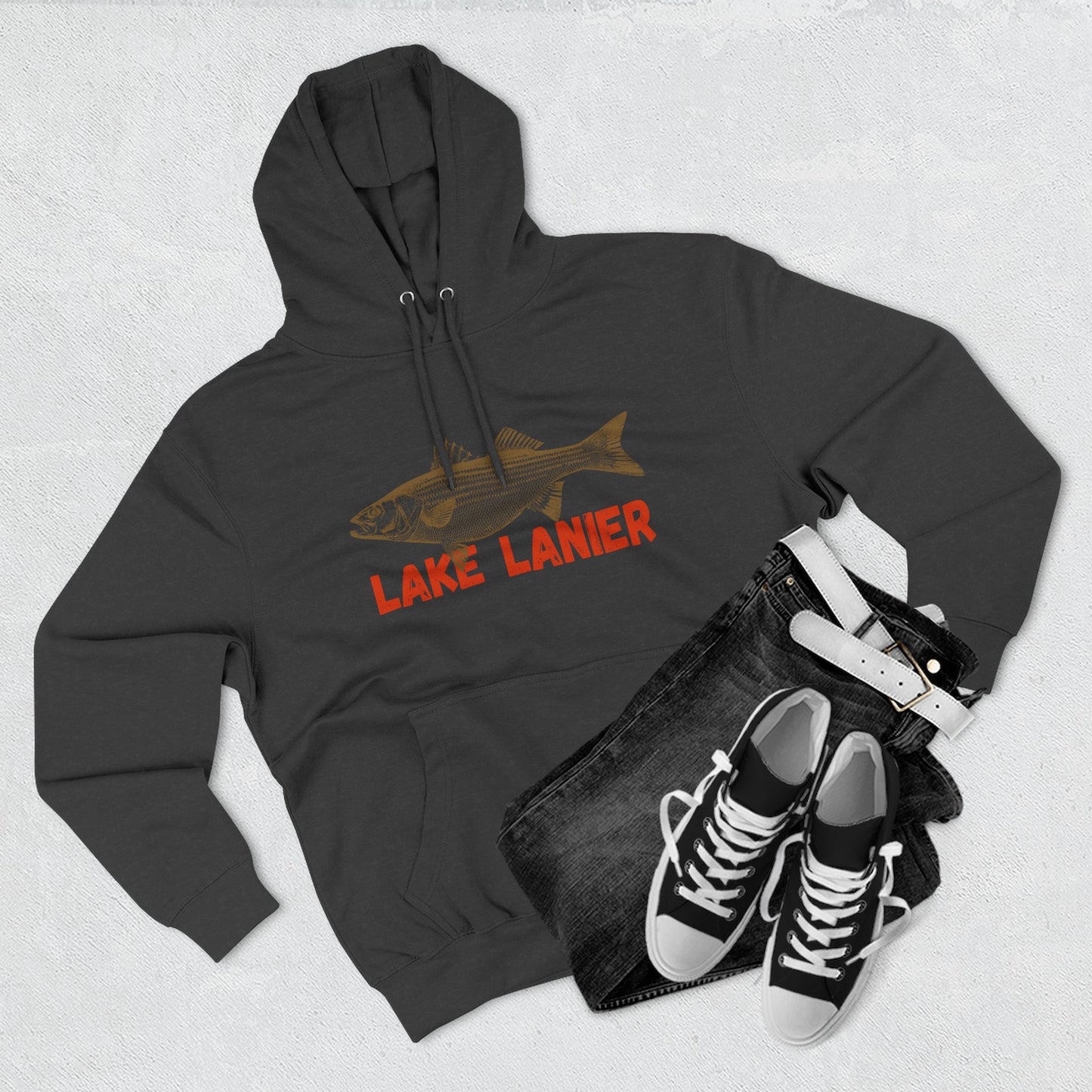 Lake Lanier Fishing Fleece Hoodie | Cozy Outdoor Style, Perfect Gift for Fishing Lovers, Summer & Winter Essentials, Lake Life Apparel