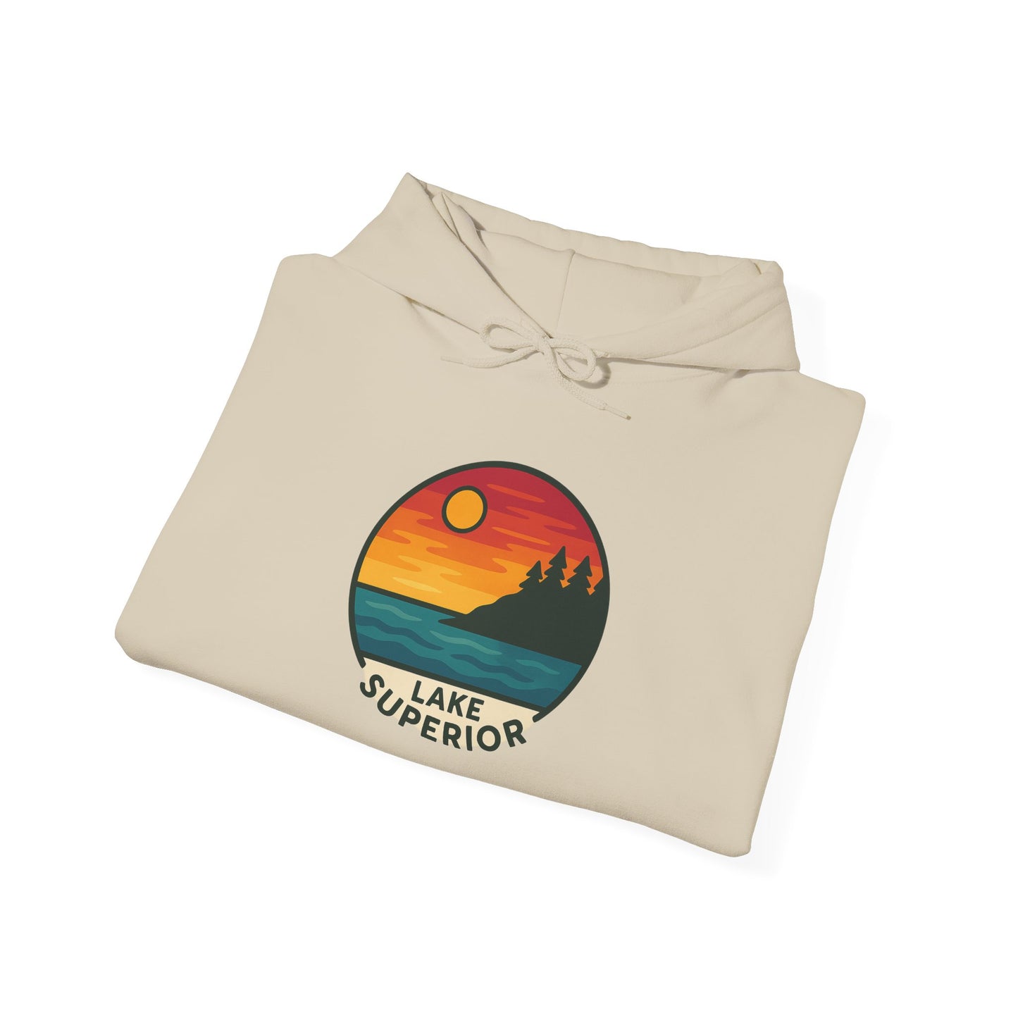 Lake Superior Hoodie, Cozy Casual Wear, Unisex Sweatshirt, Lake Lover Gift, Outdoor Adventure Apparel, Summer Retreat Fashion