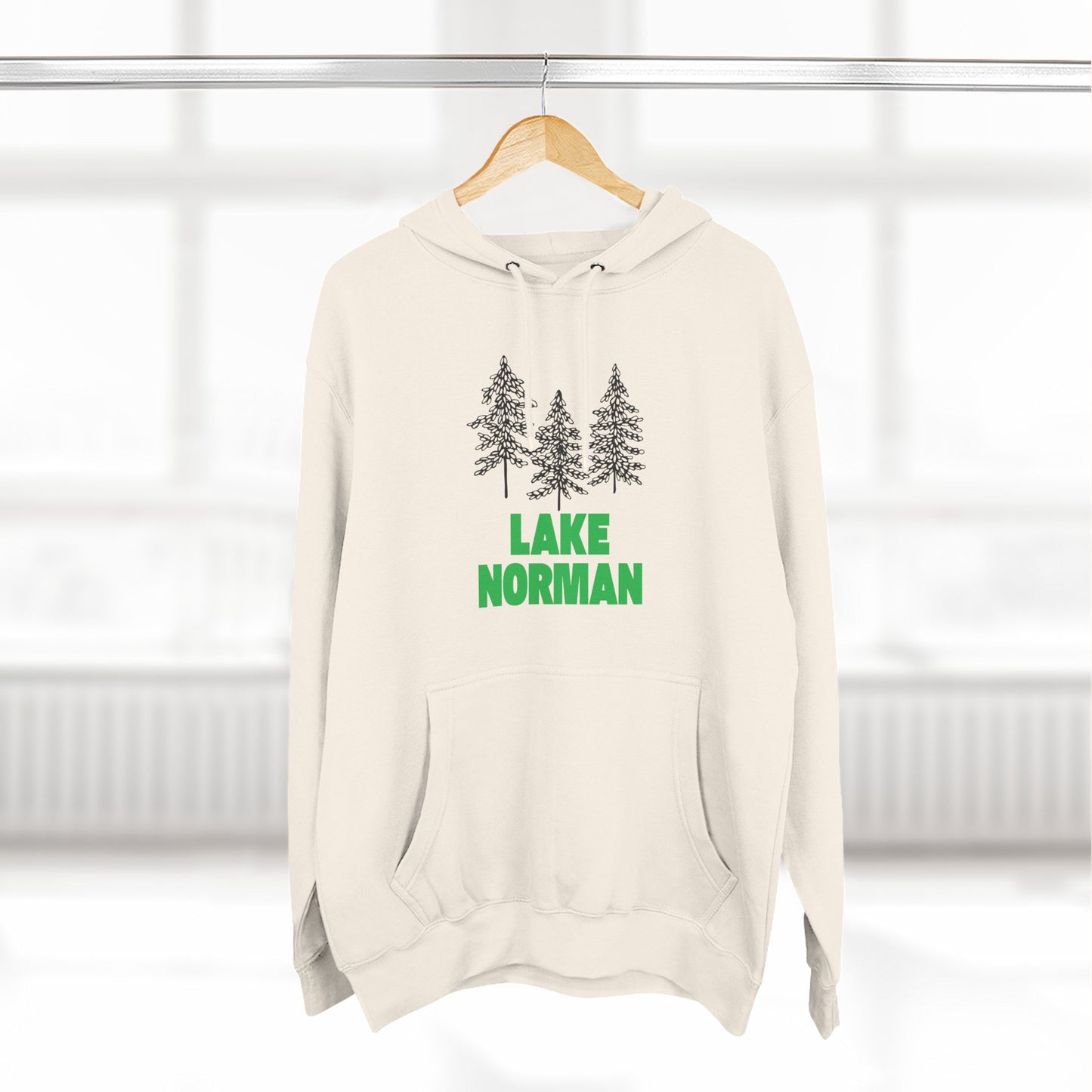 Lake Norman Fleece Hoodie, Cozy Sweatshirt, Outdoor Adventure Wear, Unique Gift for Lake Lovers, Perfect for Fall and Winter