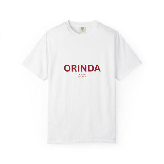 Orinda Garment-Dyed Unisex T-Shirt, Casual Tee, Vintage Style Shirt, Everyday Wear, Birthday Gift, Unique Apparel
