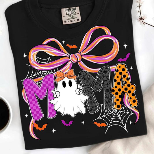 Mama Halloween Coquette Shirt Preppy Halloween Mama Bow Pumpkin Mama Gifts Cozy Fall Gift , Gift for Her