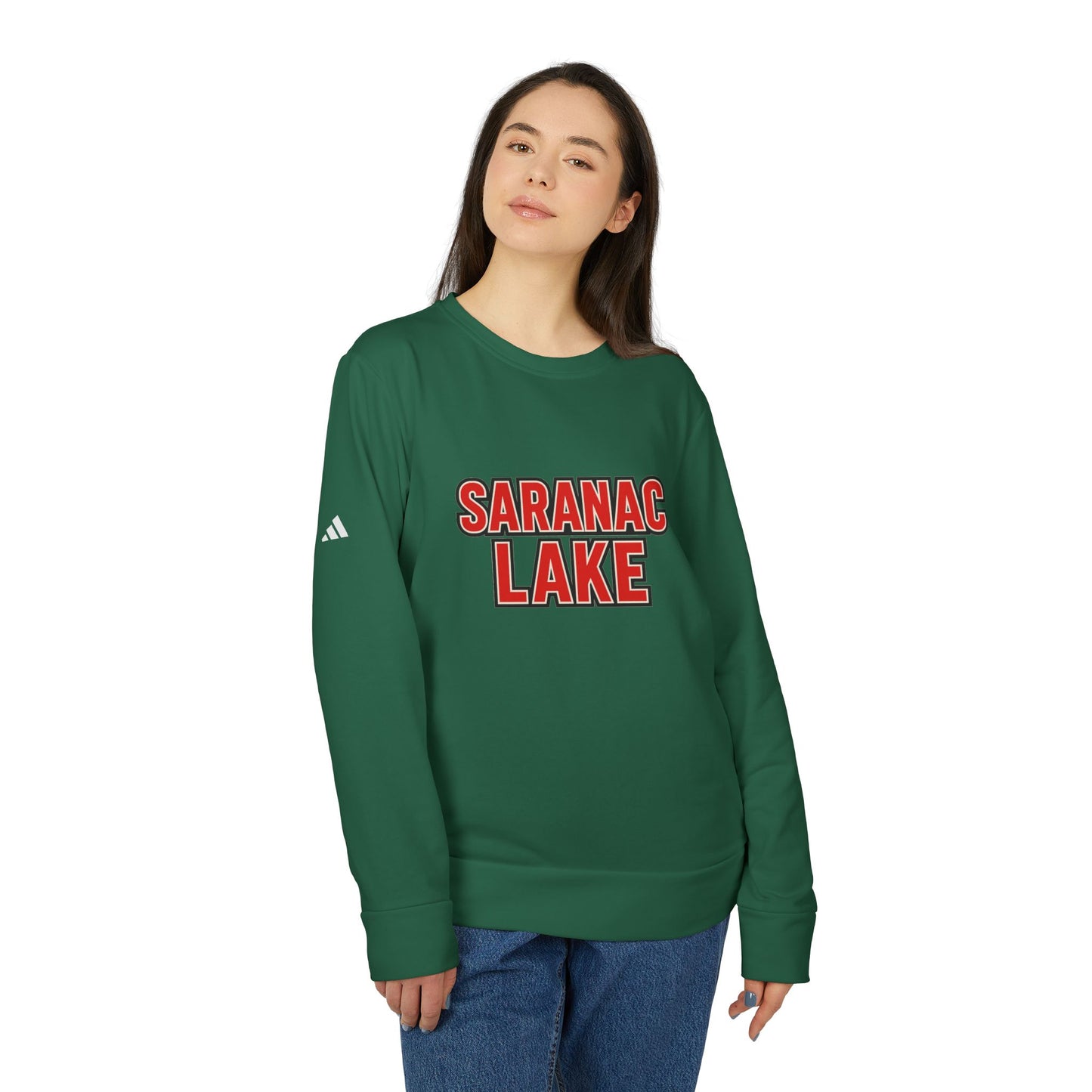 Saranac Lake Adidas Unisex Fleece Crewneck Sweatshirt