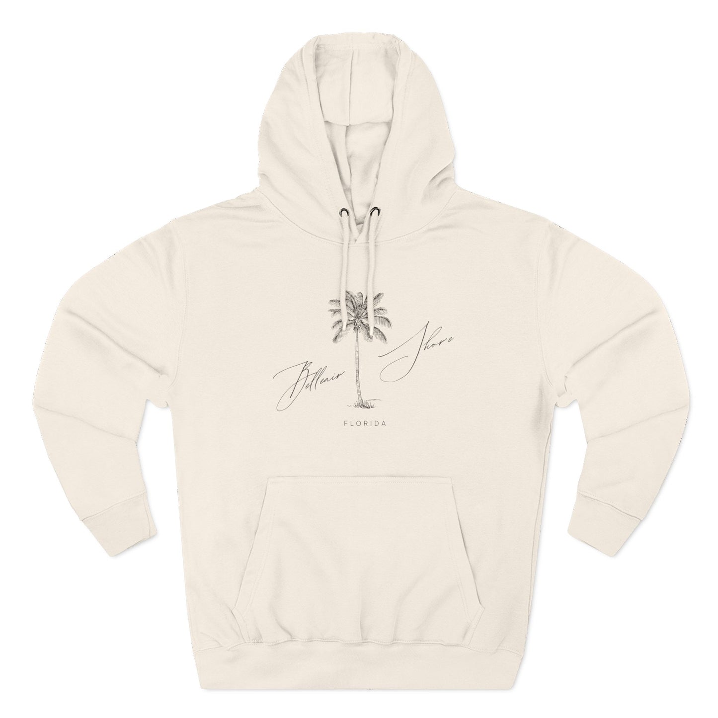 Belleair Shore Stylish Three-Panel Fleece Hoodie for Cozy Days, Casual Wear, Warm Layering, Gift for Him or Her, White Stylish Apparel