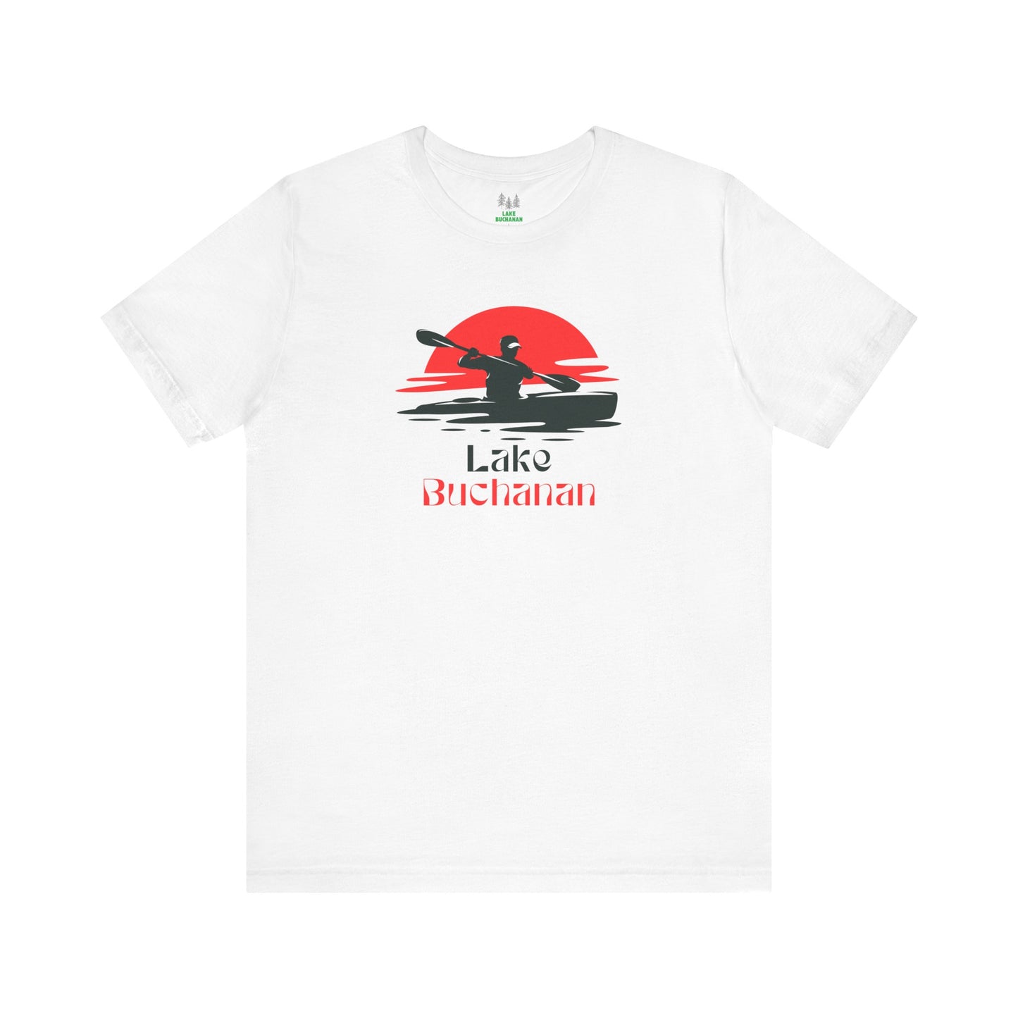 Lake Buchanan Tee - Kayaking Graphic Unisex Jersey Short Sleeve Shirt, Outdoor Adventure Gift, Summer Vibes, Lake Lover Apparel