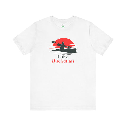 Lake Buchanan Tee - Kayaking Graphic Unisex Jersey Short Sleeve Shirt, Outdoor Adventure Gift, Summer Vibes, Lake Lover Apparel