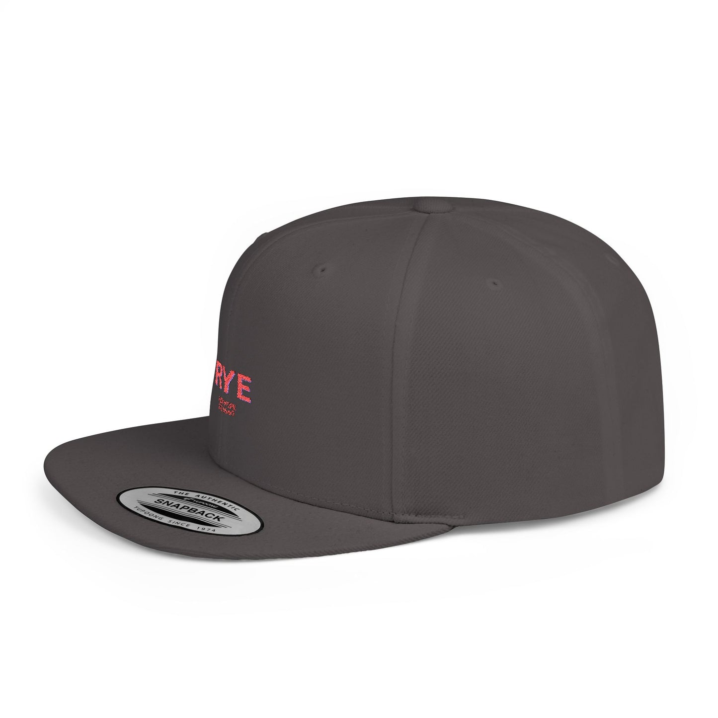 Rye Stylish Flat Bill Snapback Hat with Design, Perfect for Casual Outings, Streetwear, Gifts, Festivals, Everyday Wear