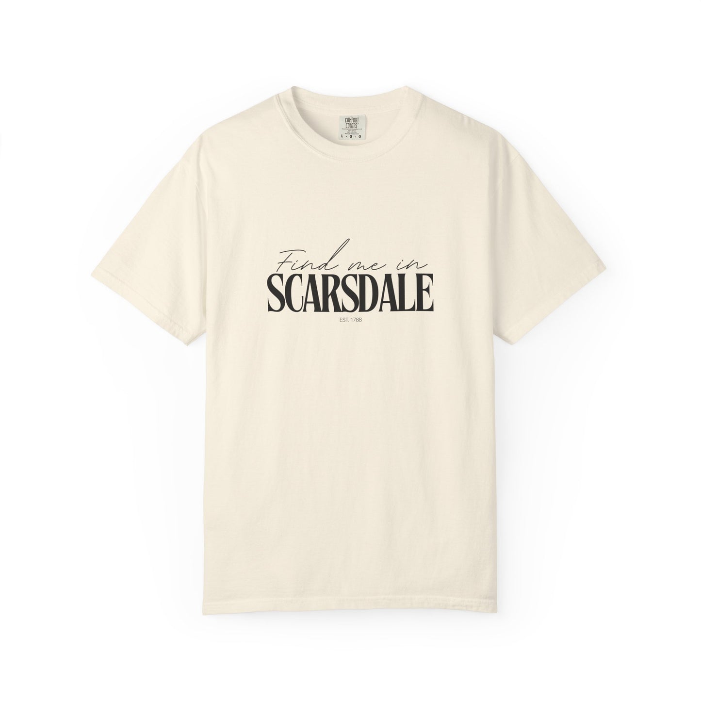 Scarsdale Vibes Unisex Garment-Dyed T-Shirt, Casual Wear, Gifts for Locals, Trendy Summer Essential, Comfortable Everyday Tee
