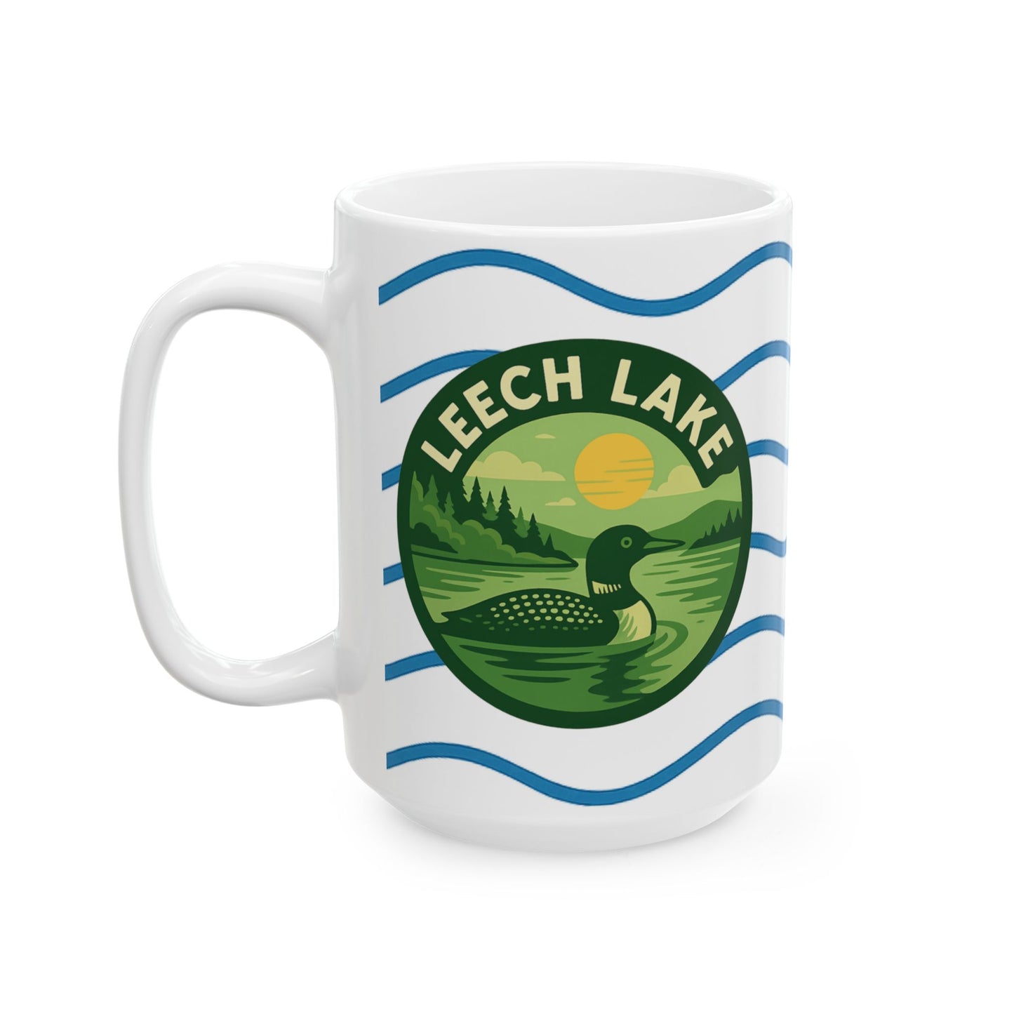 Leech Lake Serene Sunrise Ceramic Mug - Perfect for Coffee Lovers, Gift for Nature Enthusiasts, Beach Lover's Delight, Ocean Vibes, Relaxation