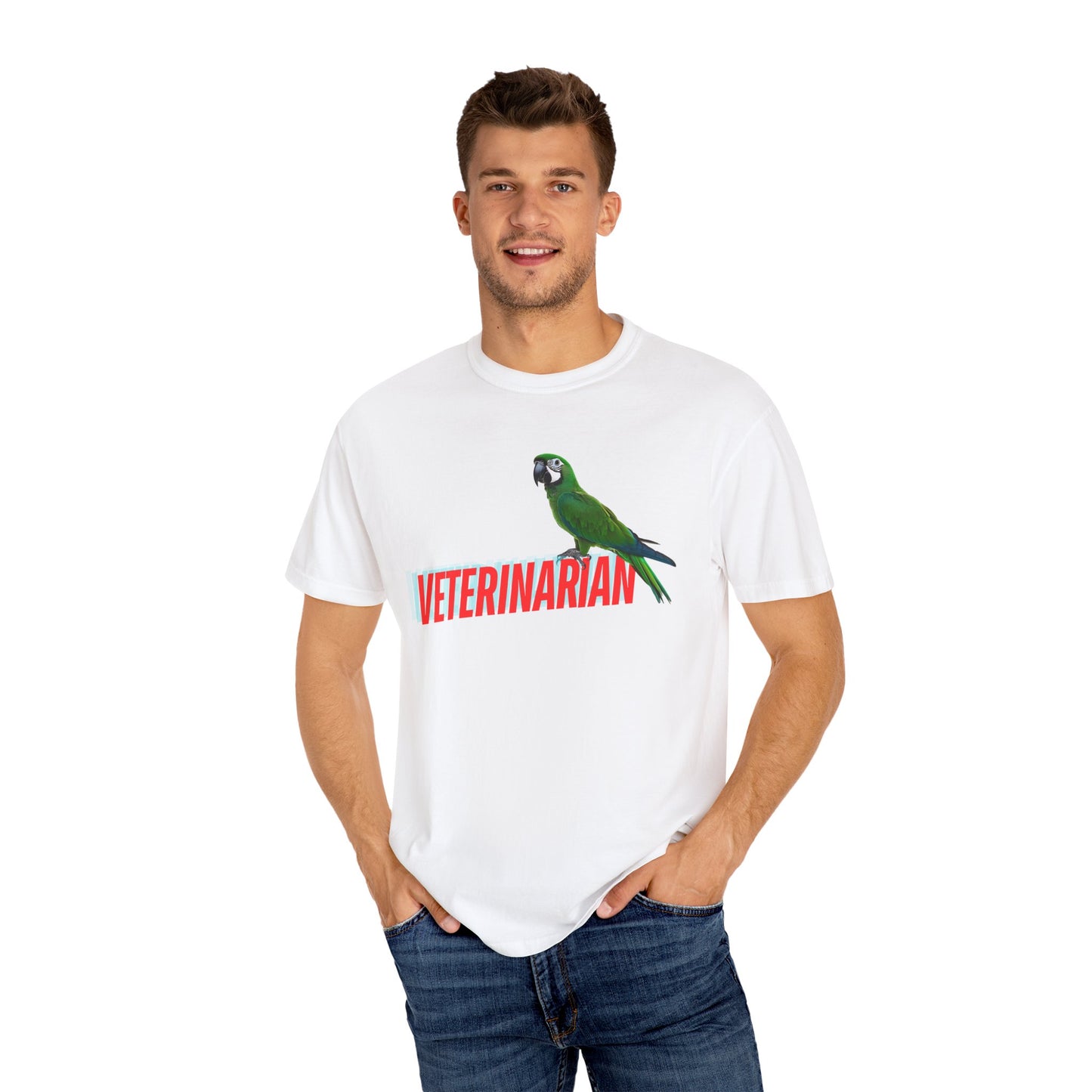Veterinarian T-Shirt - Cute Parrot Graphic Tee for Animal Lovers, Gifts for Vet Students, Pet Owners, Animal Day Celebration