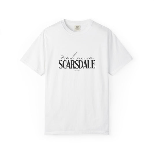 Scarsdale Vibes Unisex Garment-Dyed T-Shirt, Casual Wear, Gifts for Locals, Trendy Summer Essential, Comfortable Everyday Tee