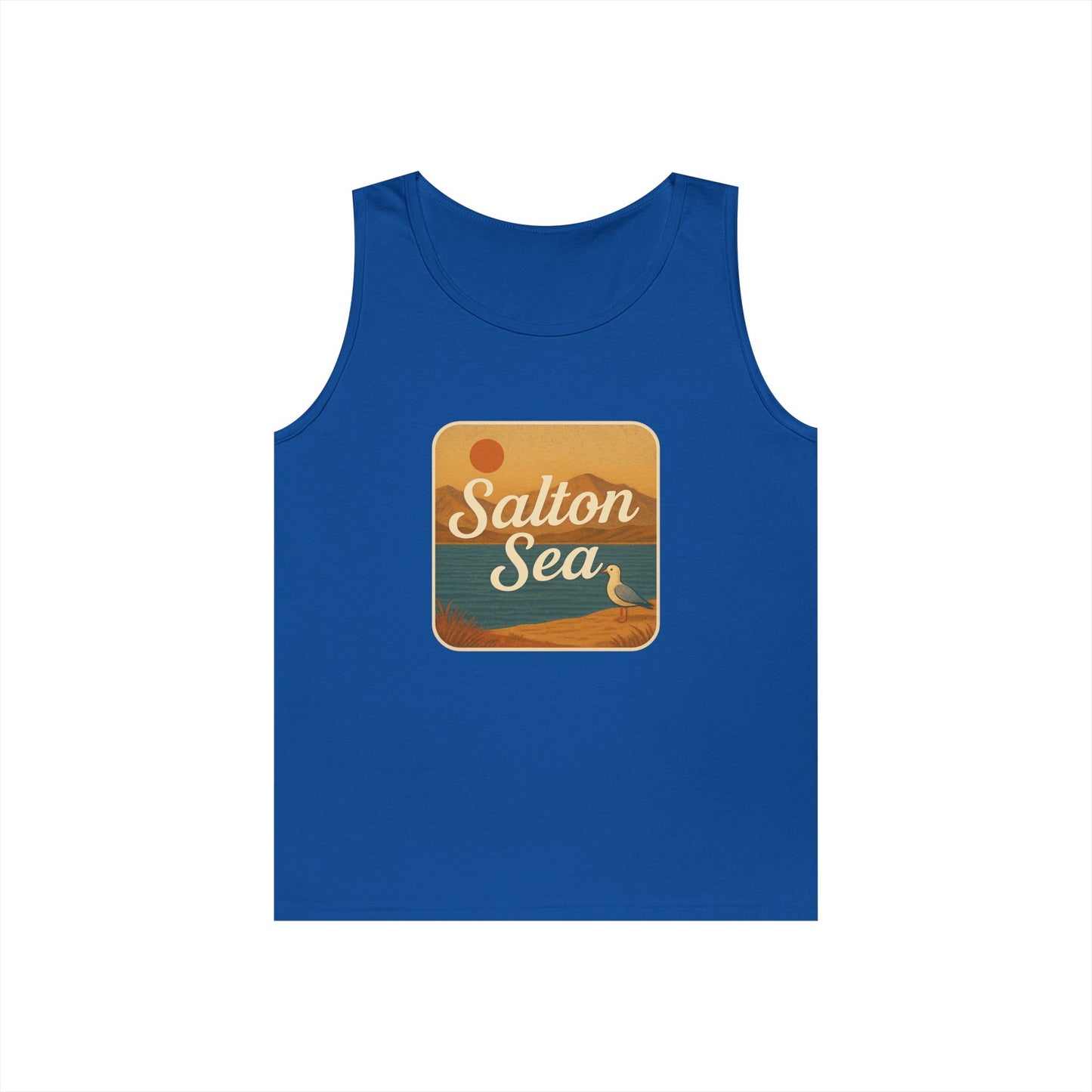 Salton Sea Vintage Unisex Heavy Cotton Tank Top, Summer Shirt, Lake Apparel, Outdoor Activity, Gift for Nature Lovers
