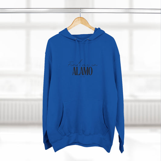 Alamo Stylish Three-Panel Fleece Hoodie for Everyday Comfort, Personalized Gift, Casual Wear, Unisex Hoodie, Cozy Fashion