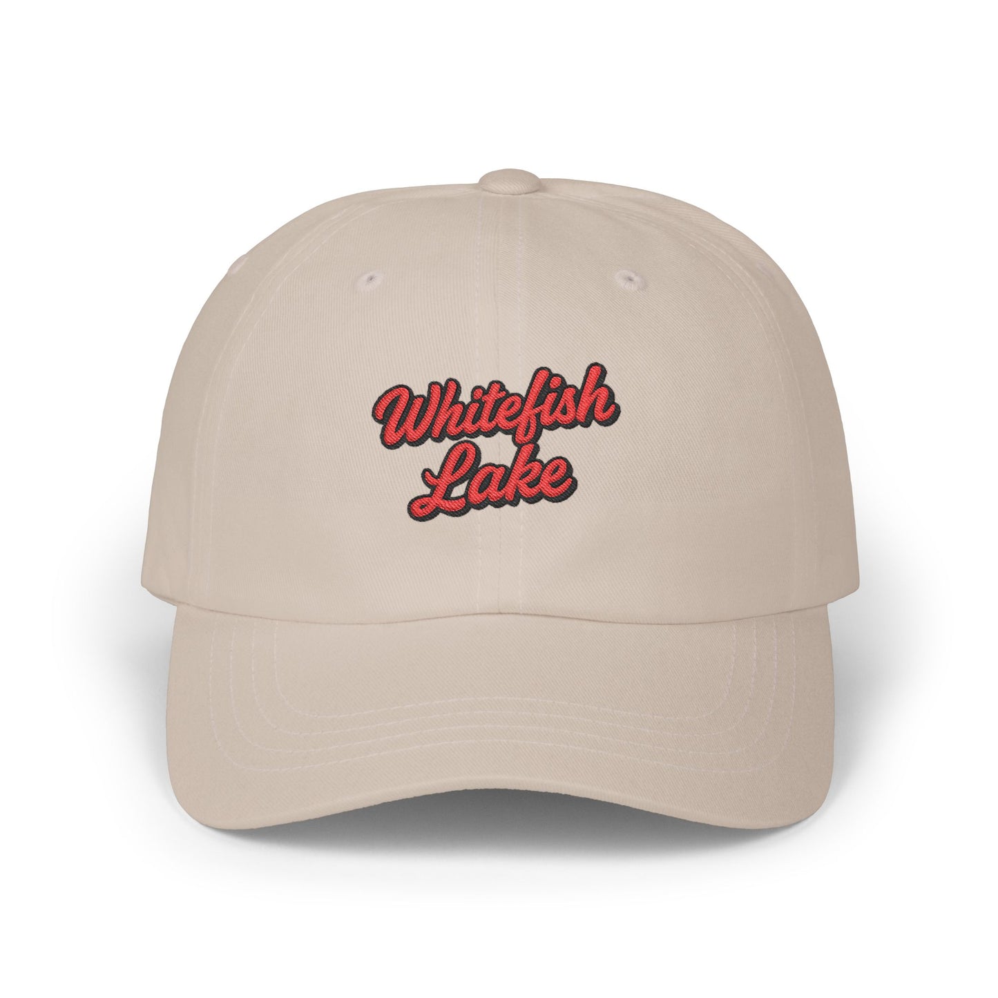 Whitefish Lake Stylish Dad Cap, Casual Summer Hat, Outdoor Accessory, Gift for Father's Day, Boating Trip Gear, Everyday Wear