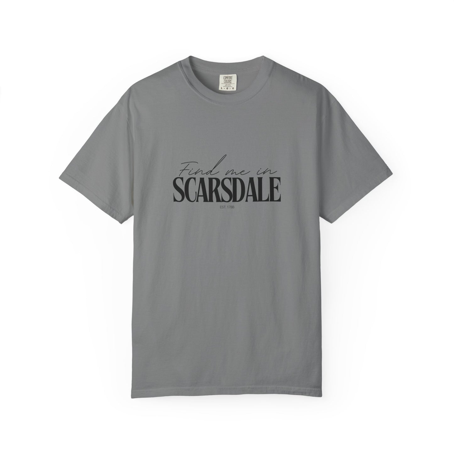 Scarsdale Vibes Unisex Garment-Dyed T-Shirt, Casual Wear, Gifts for Locals, Trendy Summer Essential, Comfortable Everyday Tee