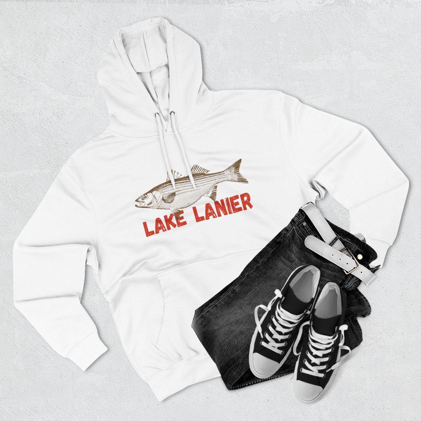 Lake Lanier Fishing Fleece Hoodie | Cozy Outdoor Style, Perfect Gift for Fishing Lovers, Summer & Winter Essentials, Lake Life Apparel