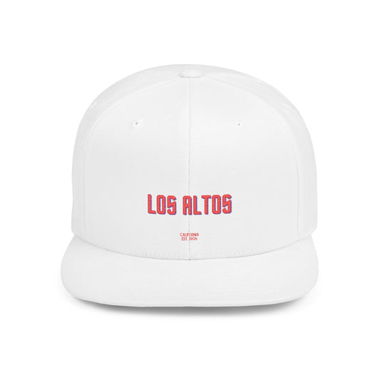 Los Altos Stylish Flat Bill Snapback Hat with Design, Perfect for Casual Outings, Streetwear, Gifts, Festivals, Everyday Wear