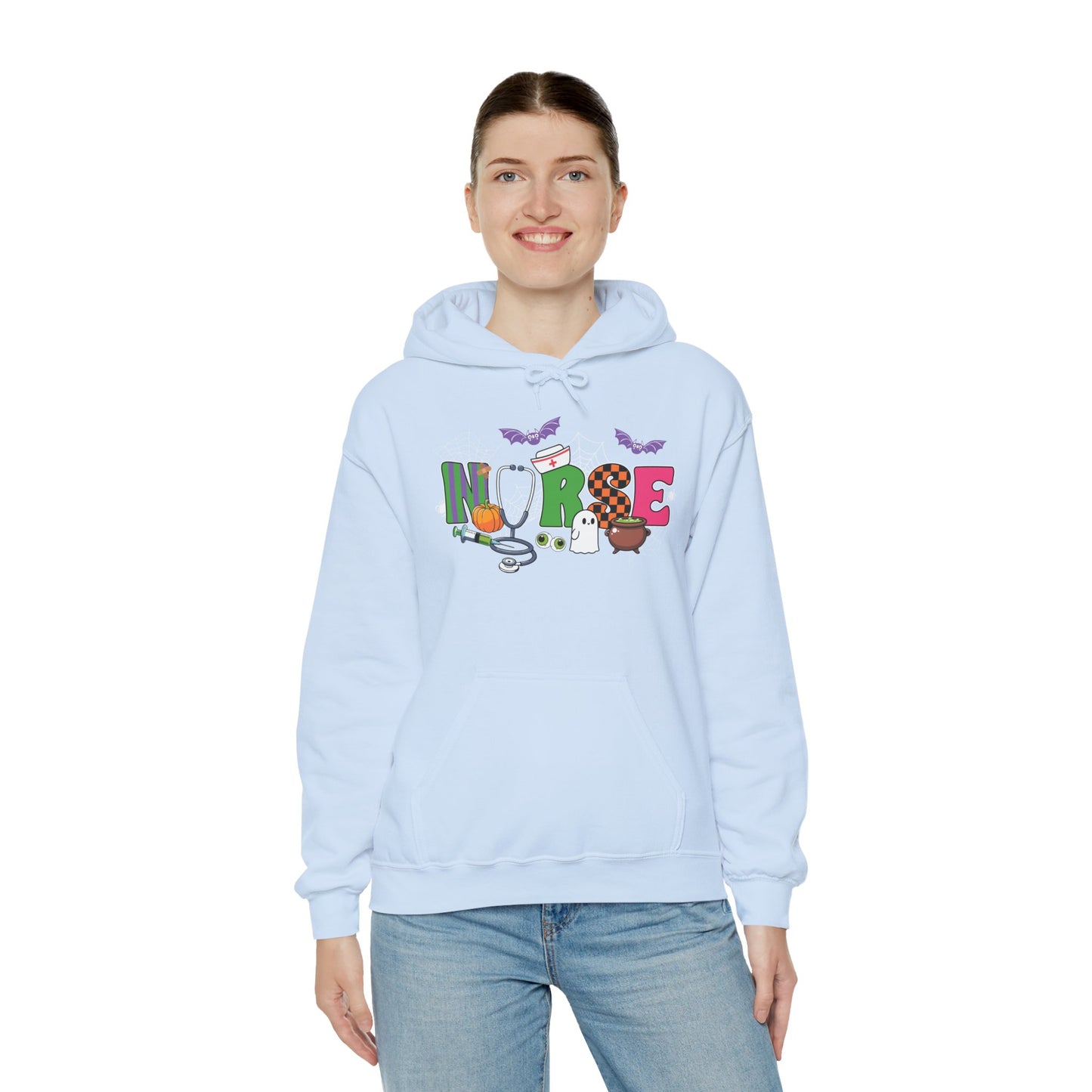 Nurse Whimsical Halloween Hooded Sweatshirt, Fall Fashion, Cozy Sweater Gift, Unisex Hoodie, Halloween Apparel