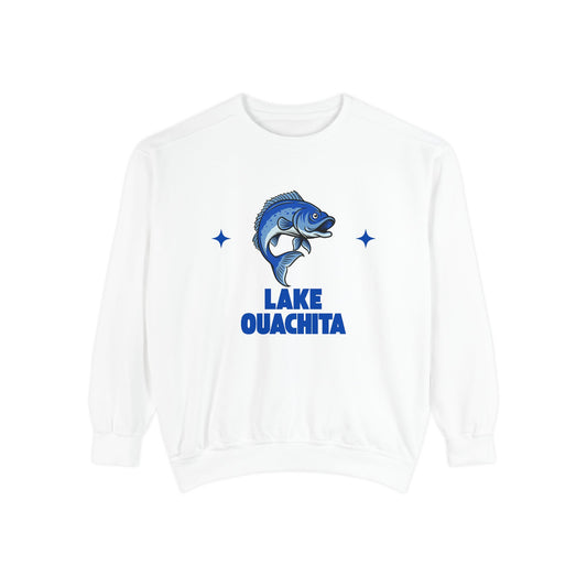 Lake Ouachita Fish Design Unisex Sweatshirt | Cozy Fishing Apparel, Casual Wear, Gift for Anglers, Lake Day Outfit, Nature Lovers Sweatshirt