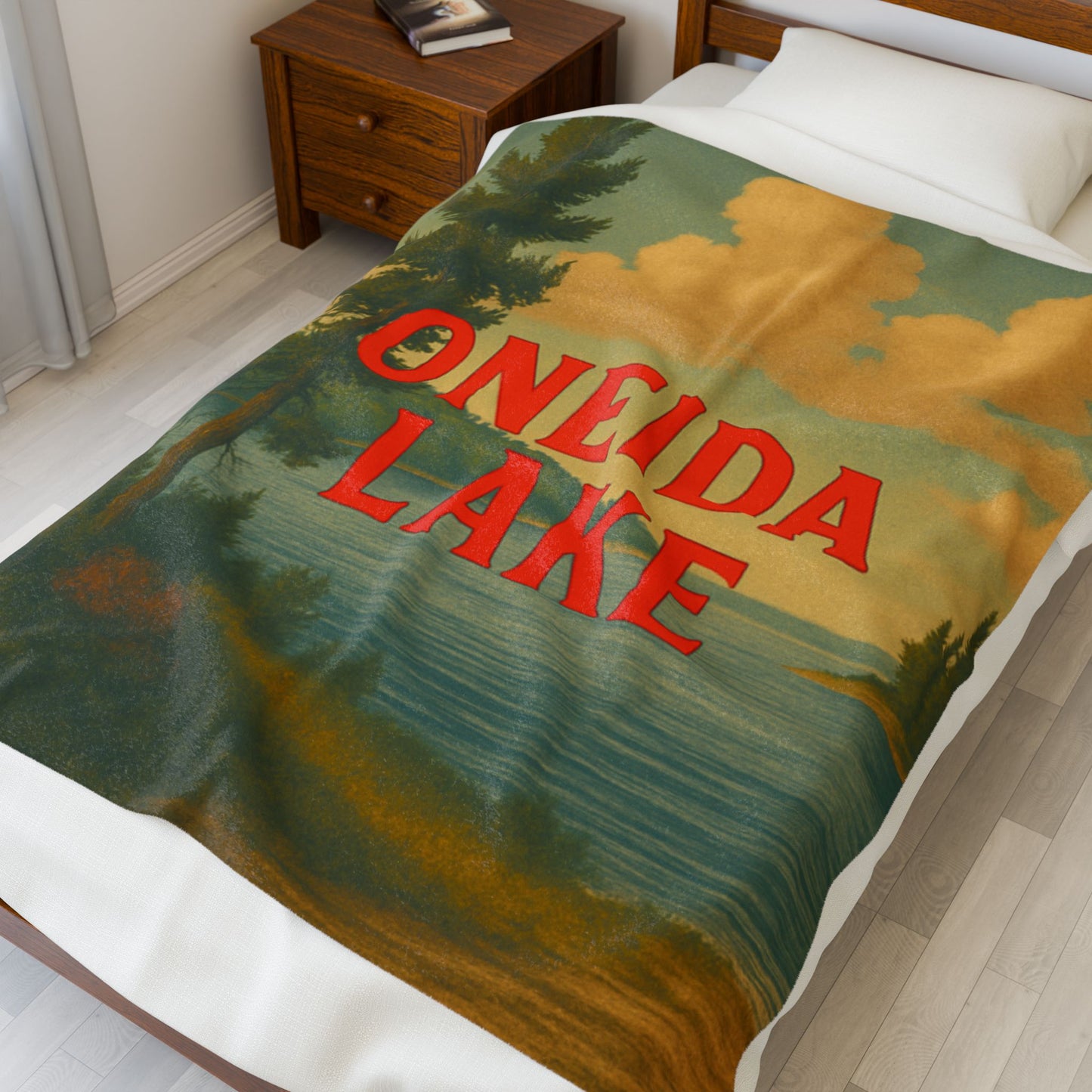 Oneida Lake Velveteen Plush Blanket