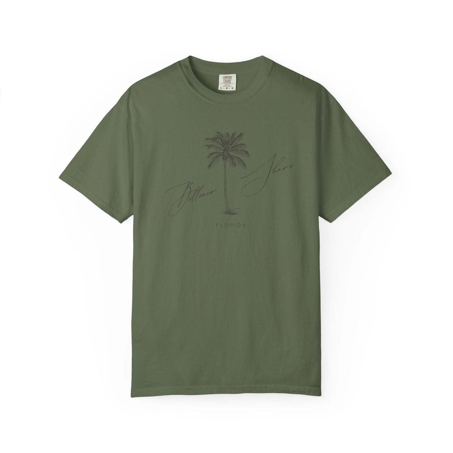 Belleair Shore Chill Vibes Palm Tree Tee - Unisex Garment-Dyed T-shirt for Beach Lovers, Summer Outings, Casual Wear, Gifts for Him/Her