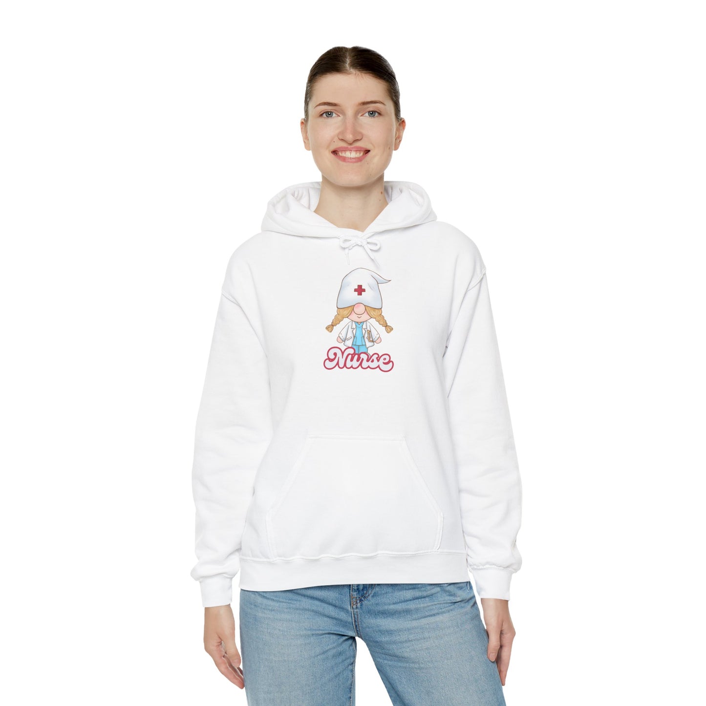 Nurse Cartoon Hoodie - Cozy Unisex Sweatshirt, Gift for Healthcare Workers, Nursing Student Apparel, Medical Profession Hoodie