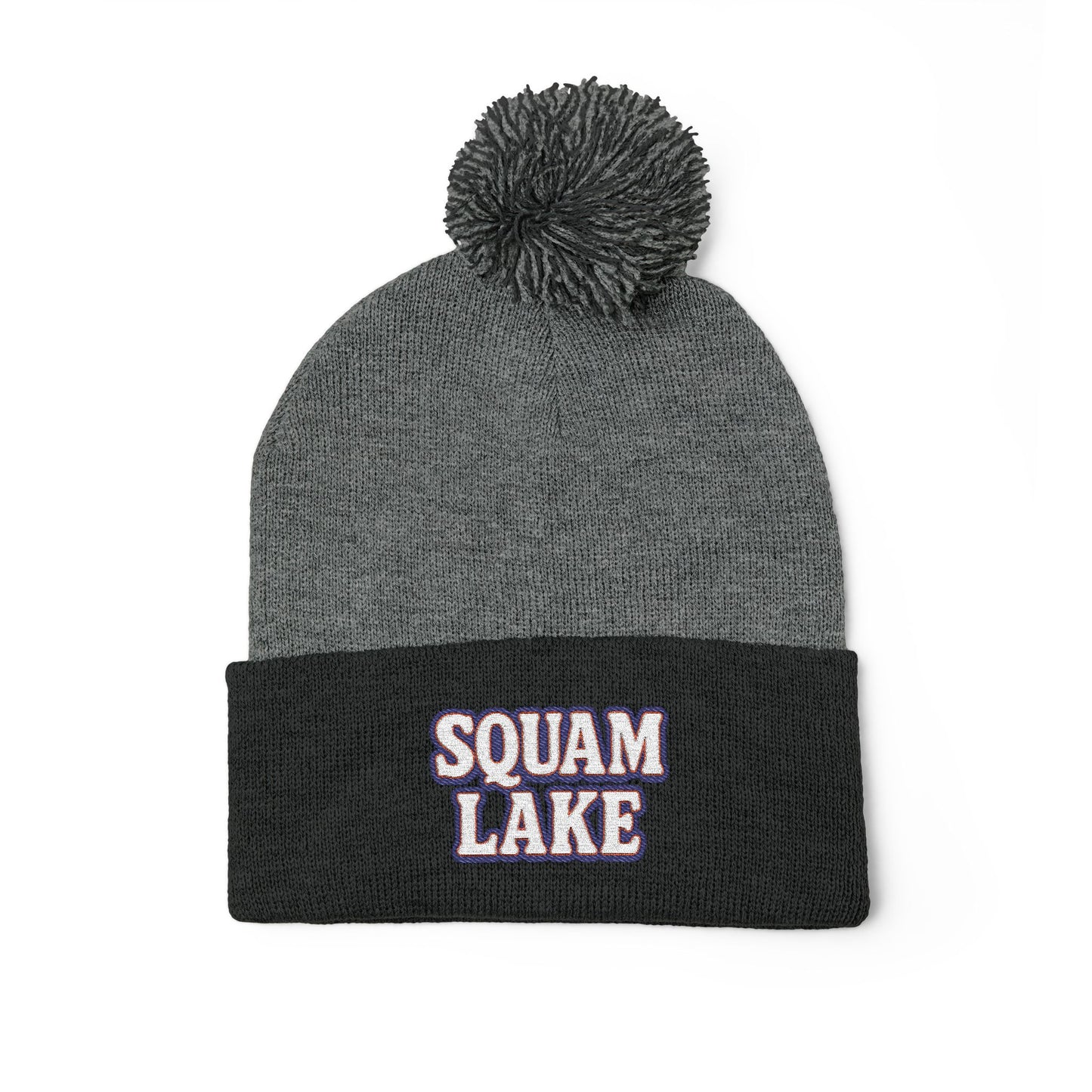 Squam Lake Pom-Pom Knit Cap (Embroidery)