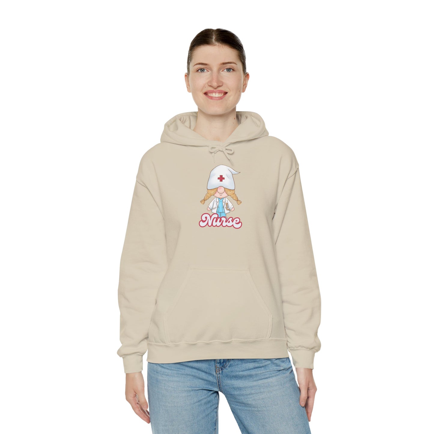Nurse Cartoon Hoodie - Cozy Unisex Sweatshirt, Gift for Healthcare Workers, Nursing Student Apparel, Medical Profession Hoodie