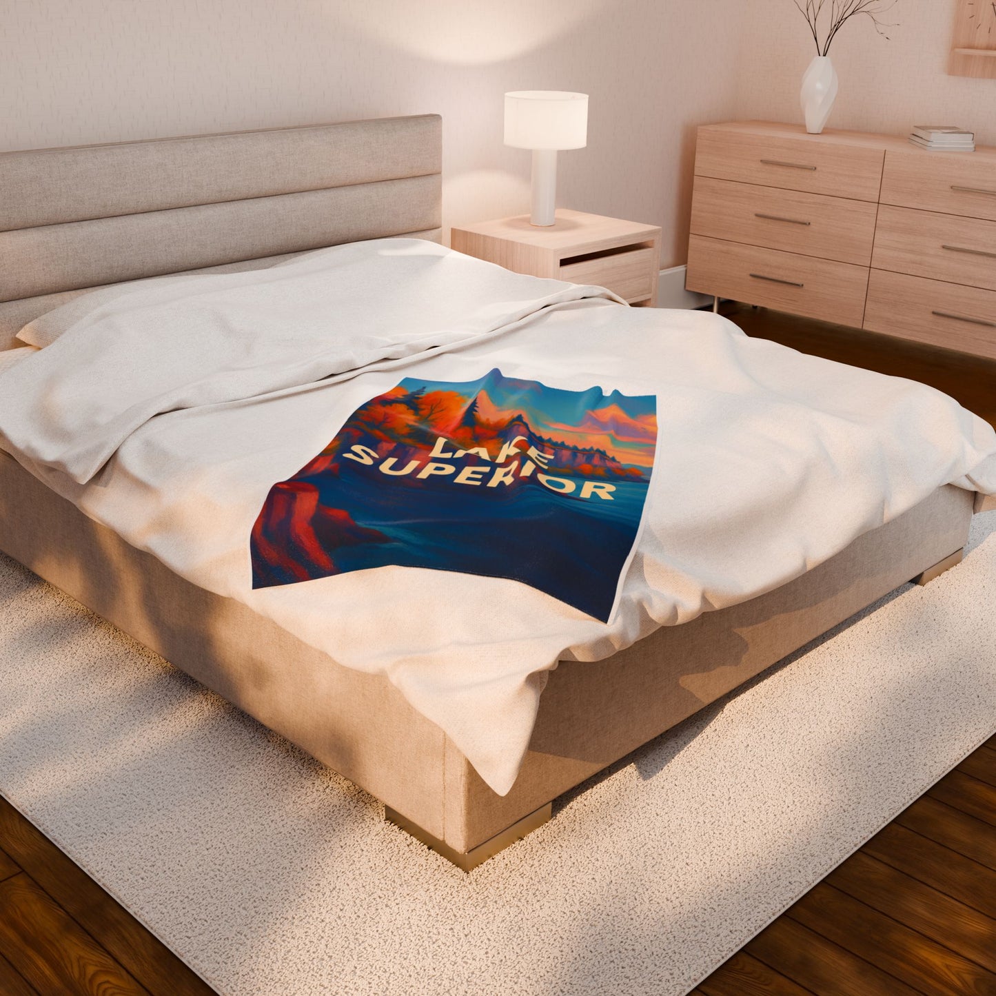 Lake Superior Velveteen Plush Blanket