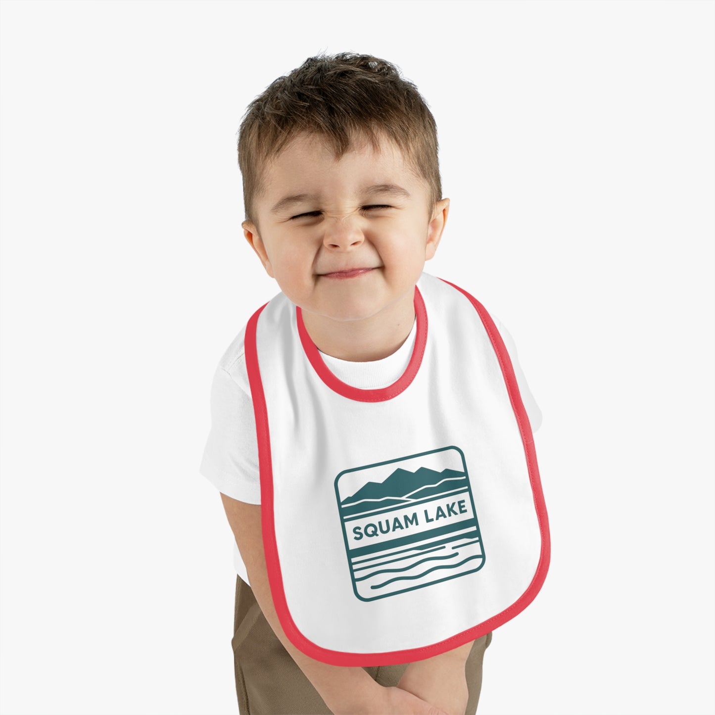 Squam Lake Baby Contrast Trim Jersey Bib