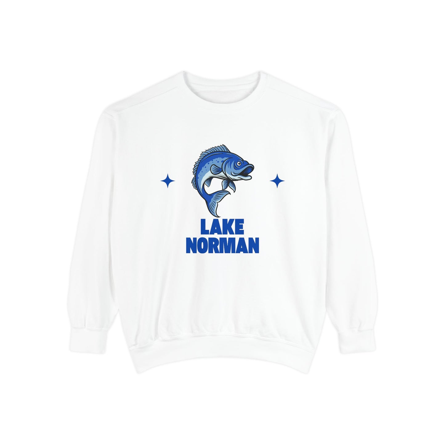 Lake Norman Fish Design Unisex Sweatshirt | Cozy Fishing Apparel, Casual Wear, Gift for Anglers, Lake Day Outfit, Nature Lovers Sweatshirt
