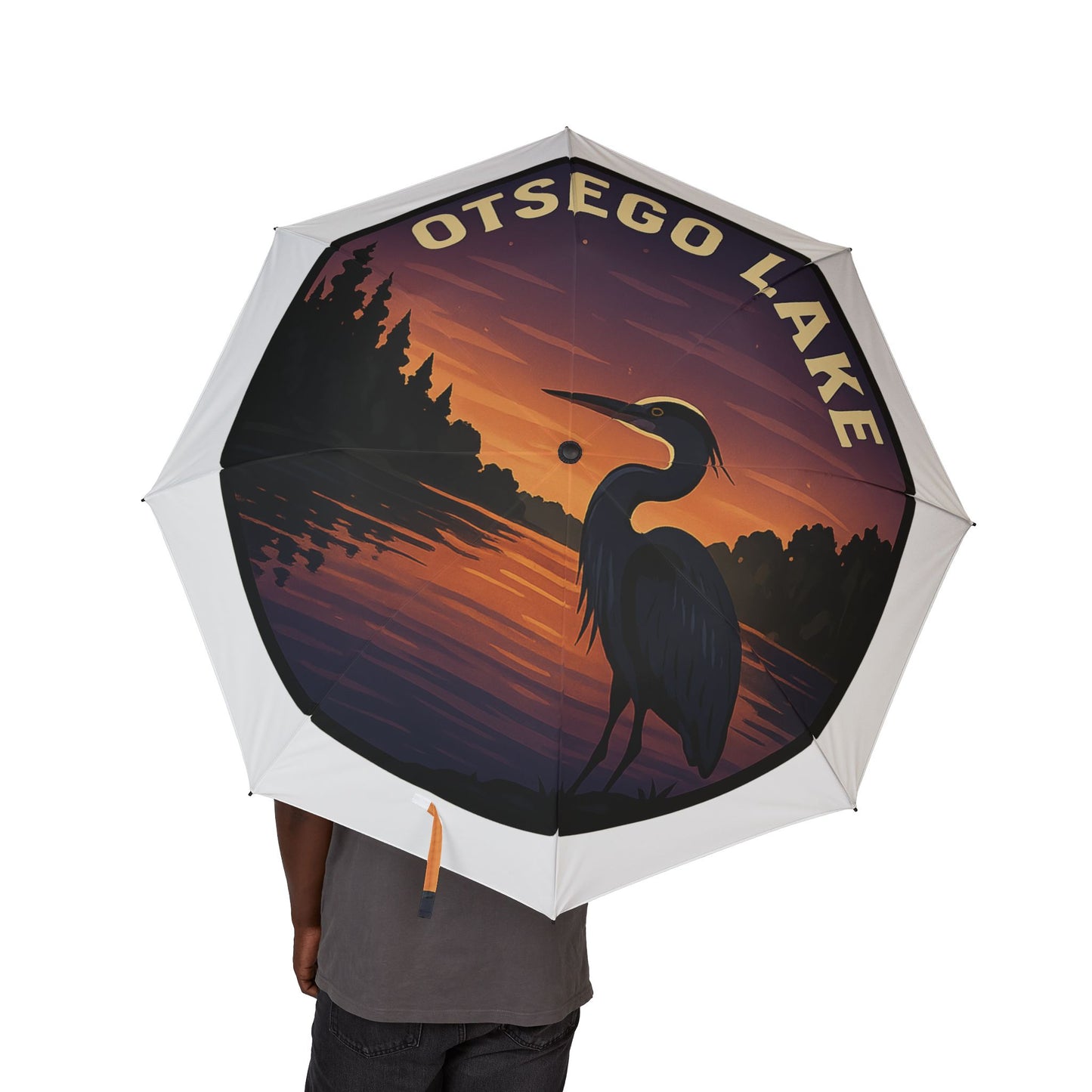 Otsego Lake Semi-Automatic Foldable Umbrella, Travel Umbrella, Outdoor Gear, Gifts for Nature Lovers, Rainy Day Essential