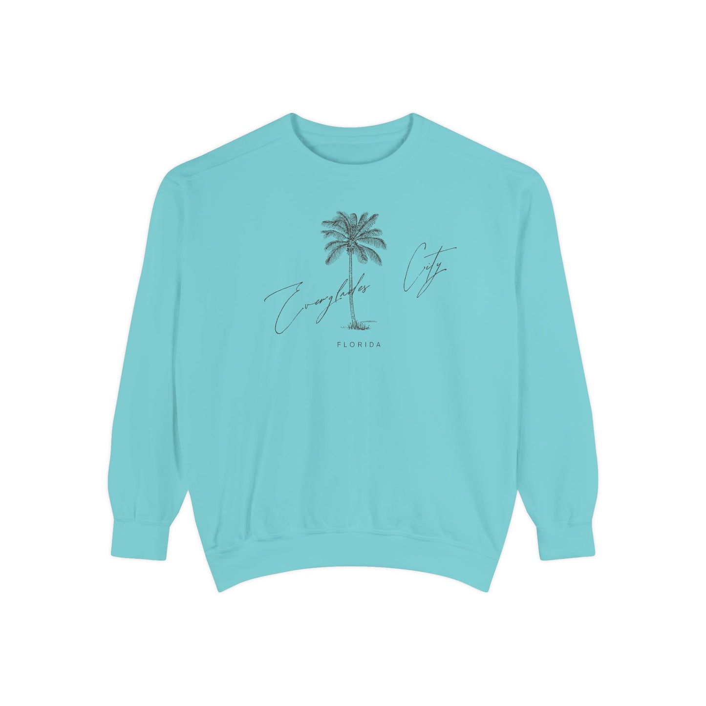 Everglades City Chill Vibes Sweatshirt - Unisex Garment-Dyed Style, Perfect for Lounging