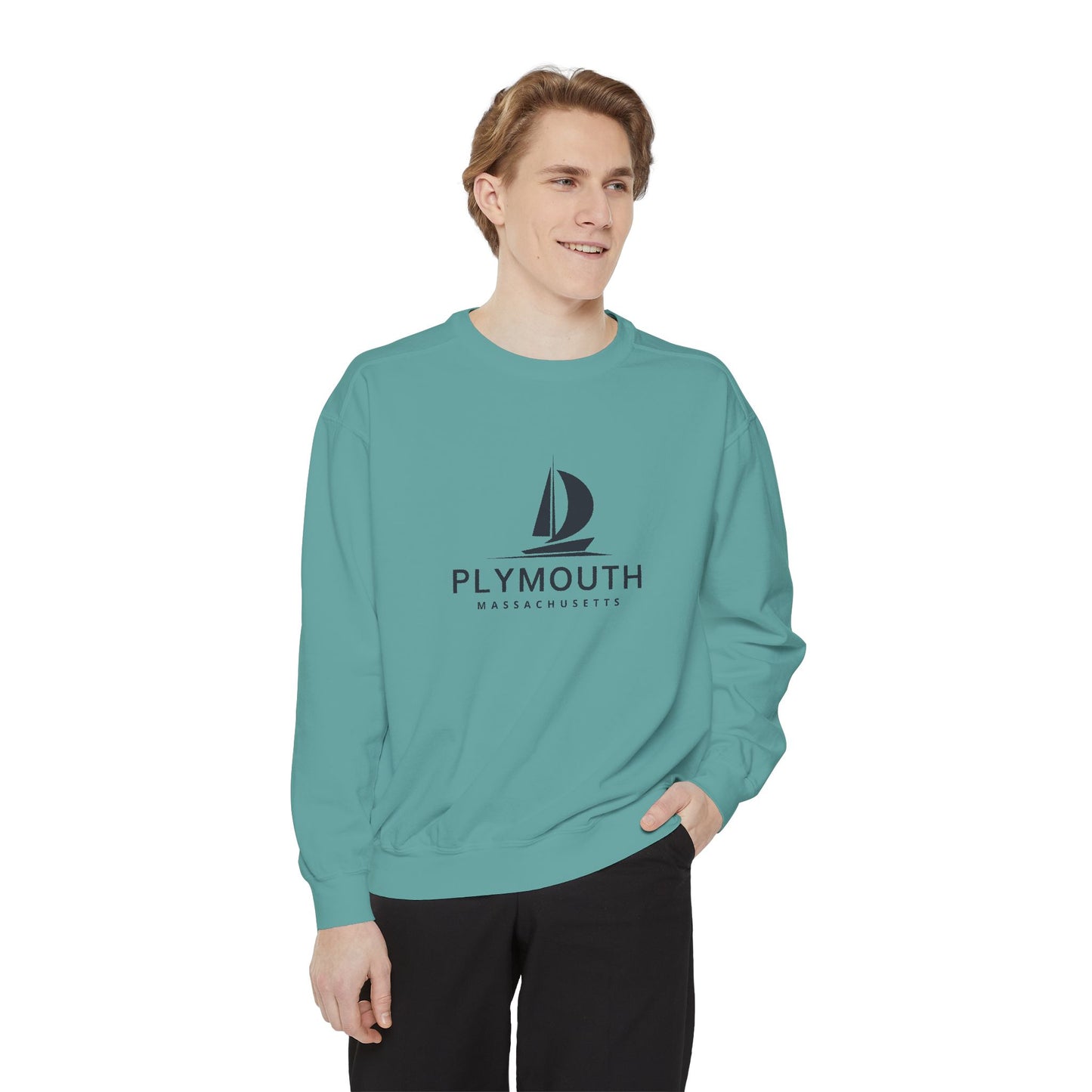 Plymouth Vibes Unisex Sweatshirt | Garment-Dyed Comfort, Perfect for Casual Outings, Travel, Gifts, Autumn Days
