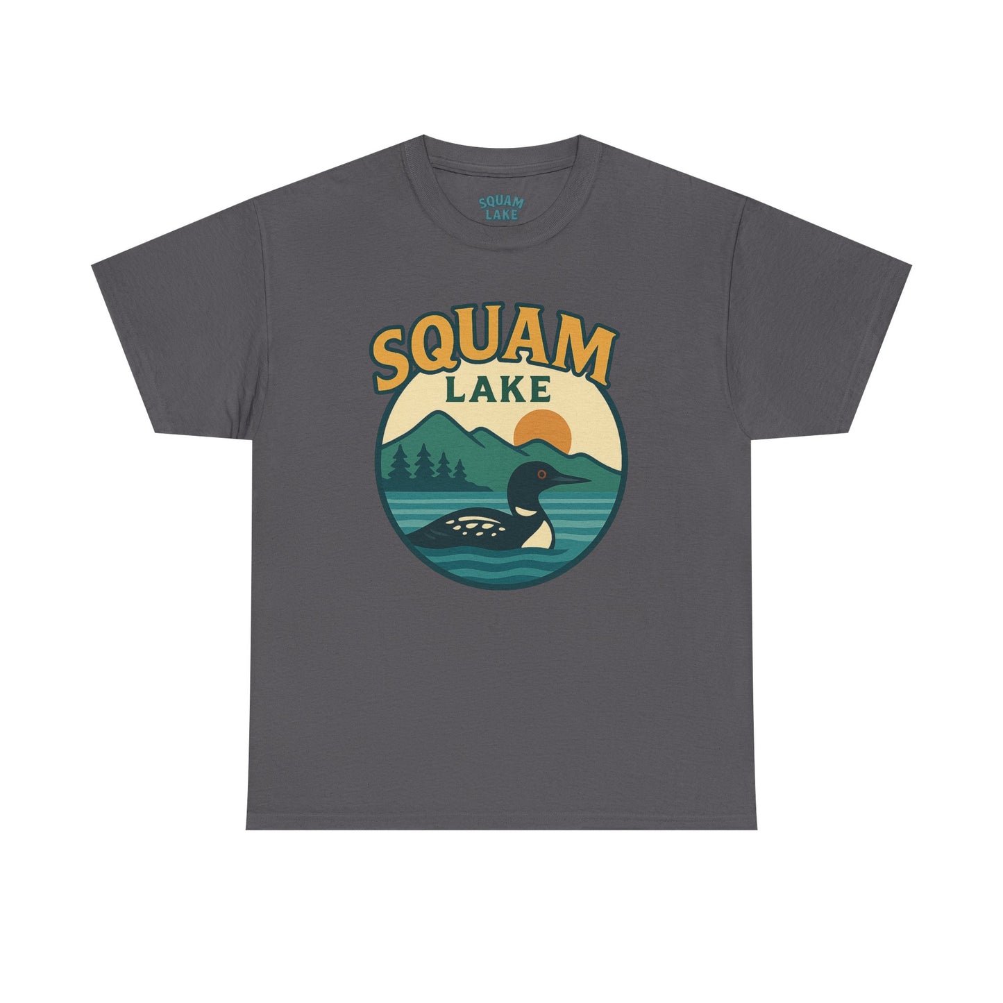 Squam Lake Graphic Tee | Unisex Heavy Cotton T-Shirt, Nature Lover Gift, Lake Adventure Shirt, Outdoor Apparel, Vintage Lake Design