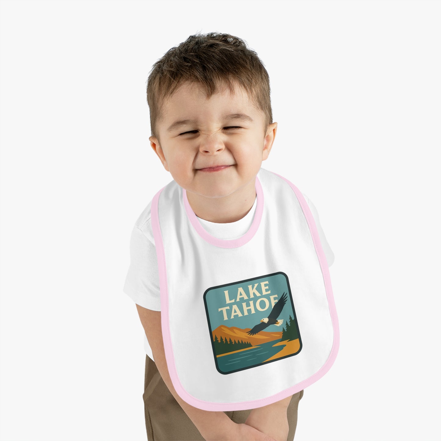 Lake Tahoe Baby Contrast Trim Jersey Bib