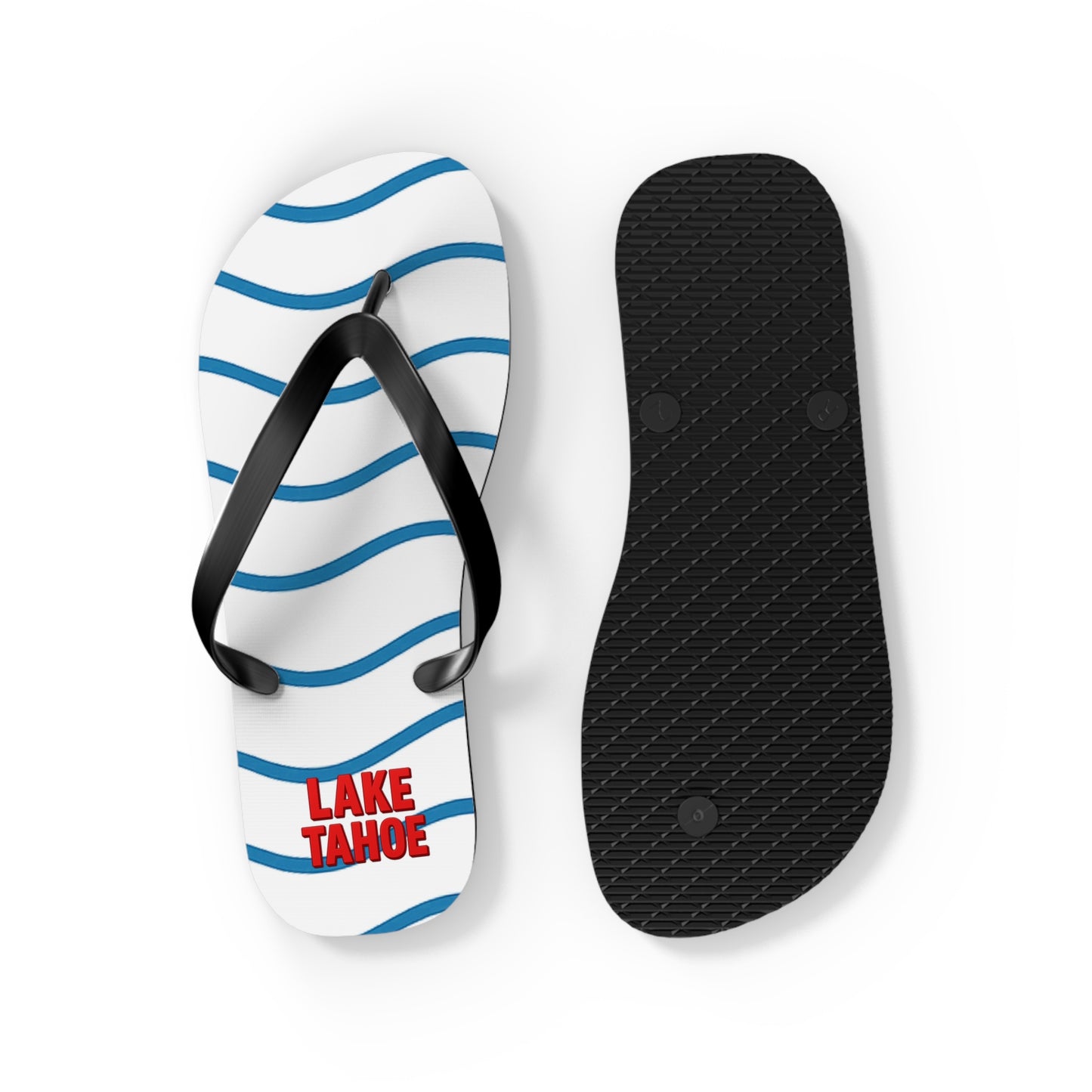 Lake Tahoe Beachy Vibes Flip Flops - Summer Sandals, Poolside Footwear, Vacation Essentials, Casual Summer Shoes, Beach Accessories