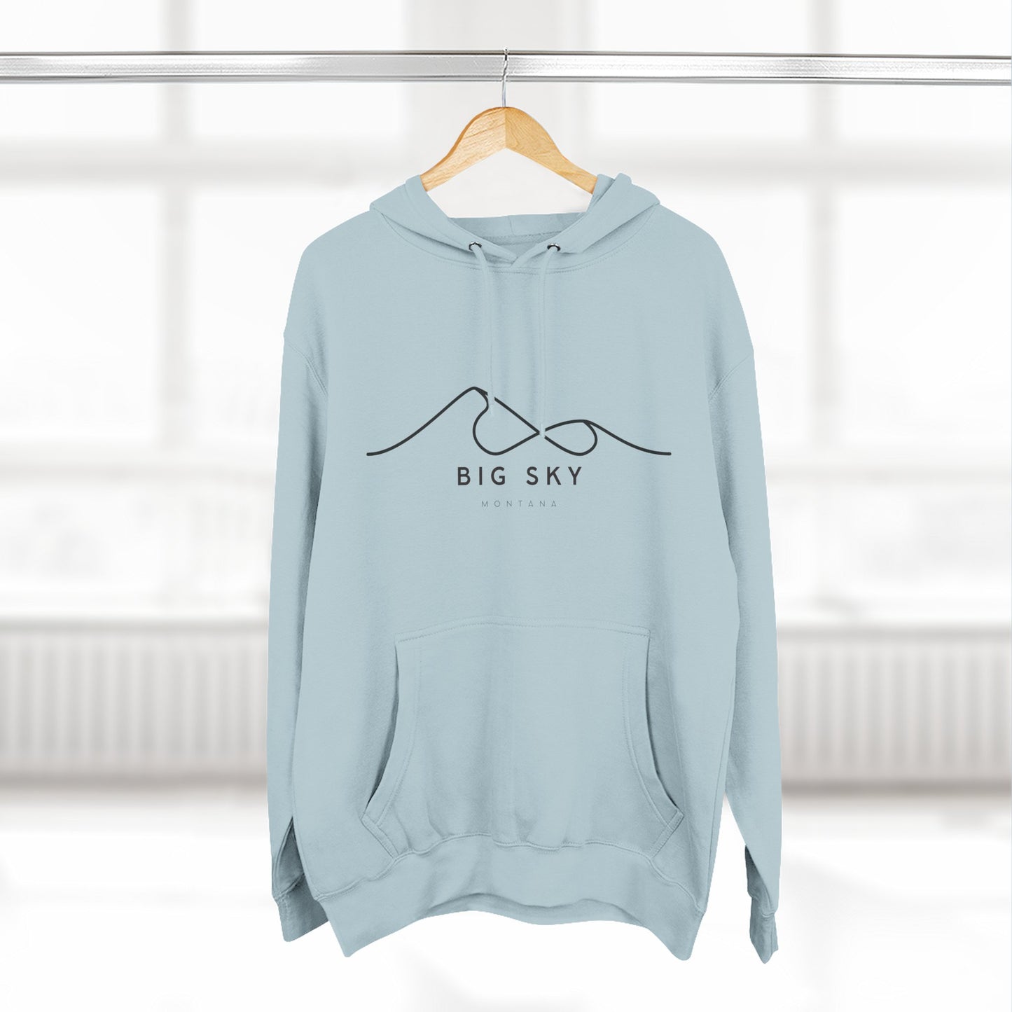 Big Sky Stylish Three-Panel Fleece Hoodie for Cozy Days, Casual Wear, Warm Layering, Gift for Him or Her