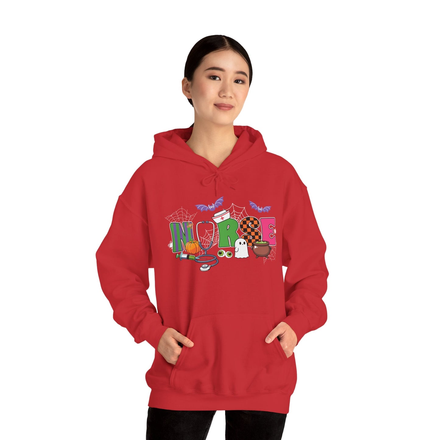 Nurse Whimsical Halloween Hooded Sweatshirt, Fall Fashion, Cozy Sweater Gift, Unisex Hoodie, Halloween Apparel